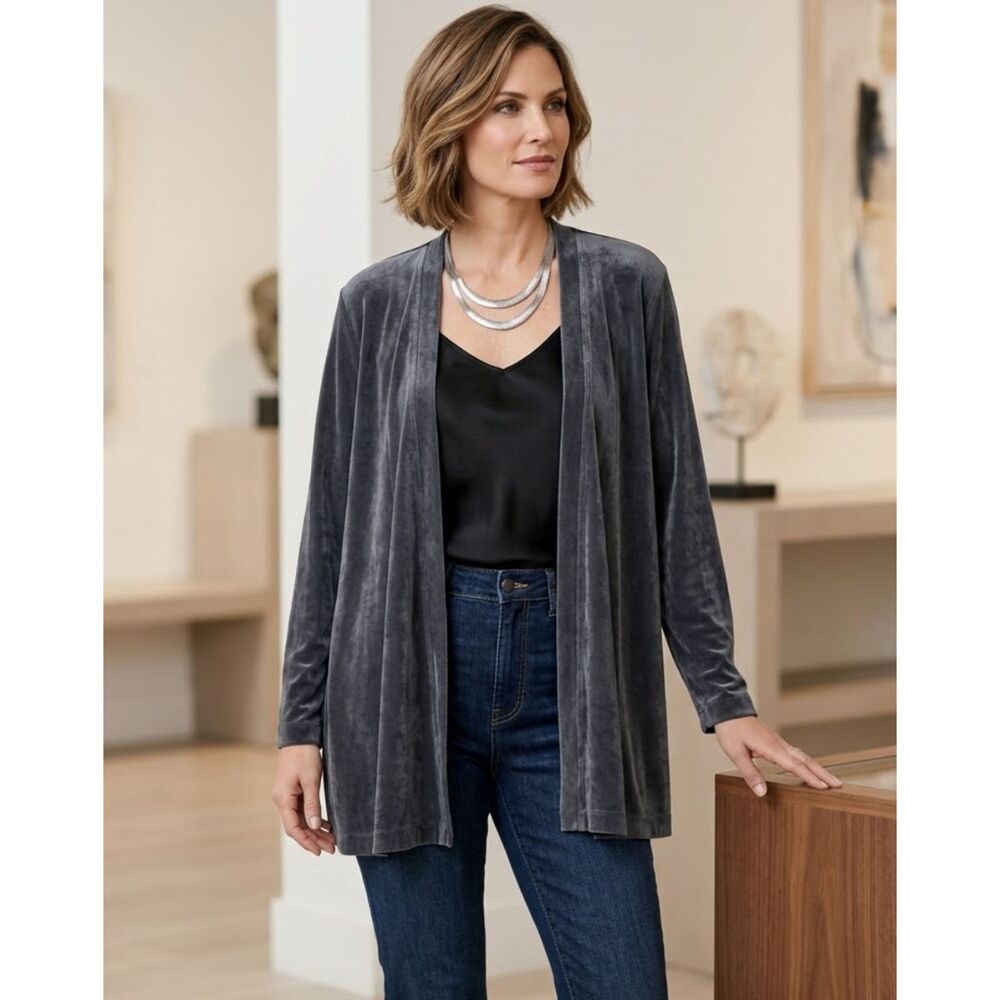 Chico's Travelers Slinky Knit Open-Front Cardigan Women's Size Large (Chico's 2)